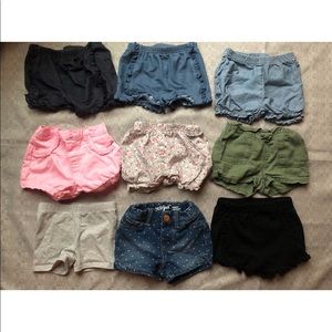 9 Pairs Baby Toddler Girl Shorts 12 - 18 Month